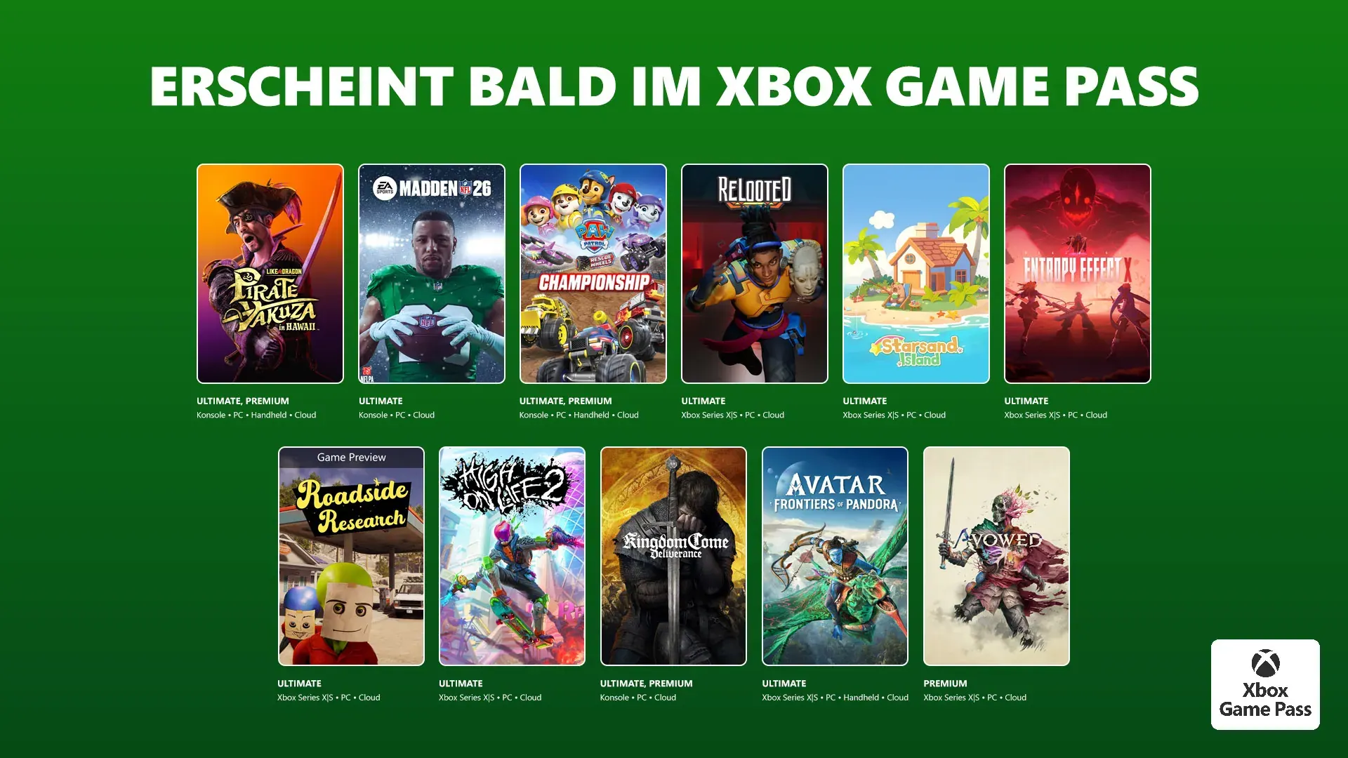 Xbox Game Pass – Februar-Update