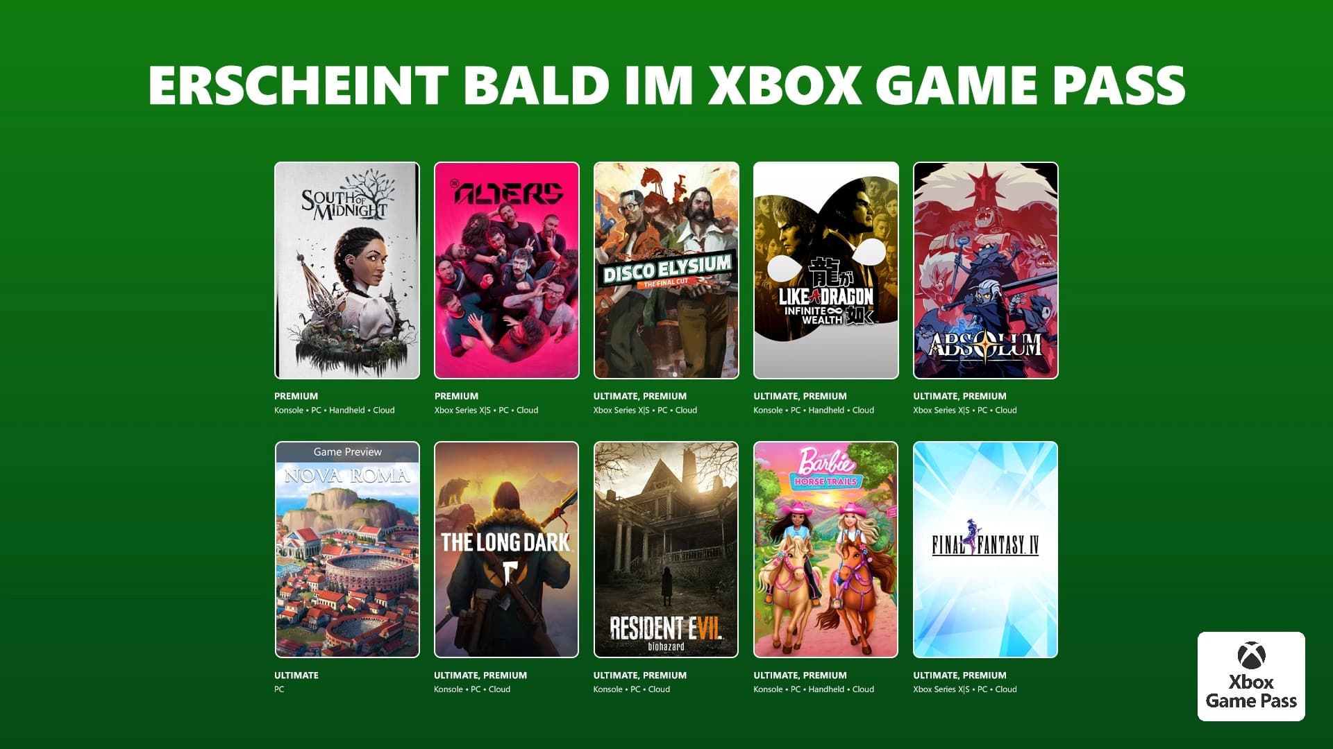 Xbox Game Pass - Neue Spiele im März und April