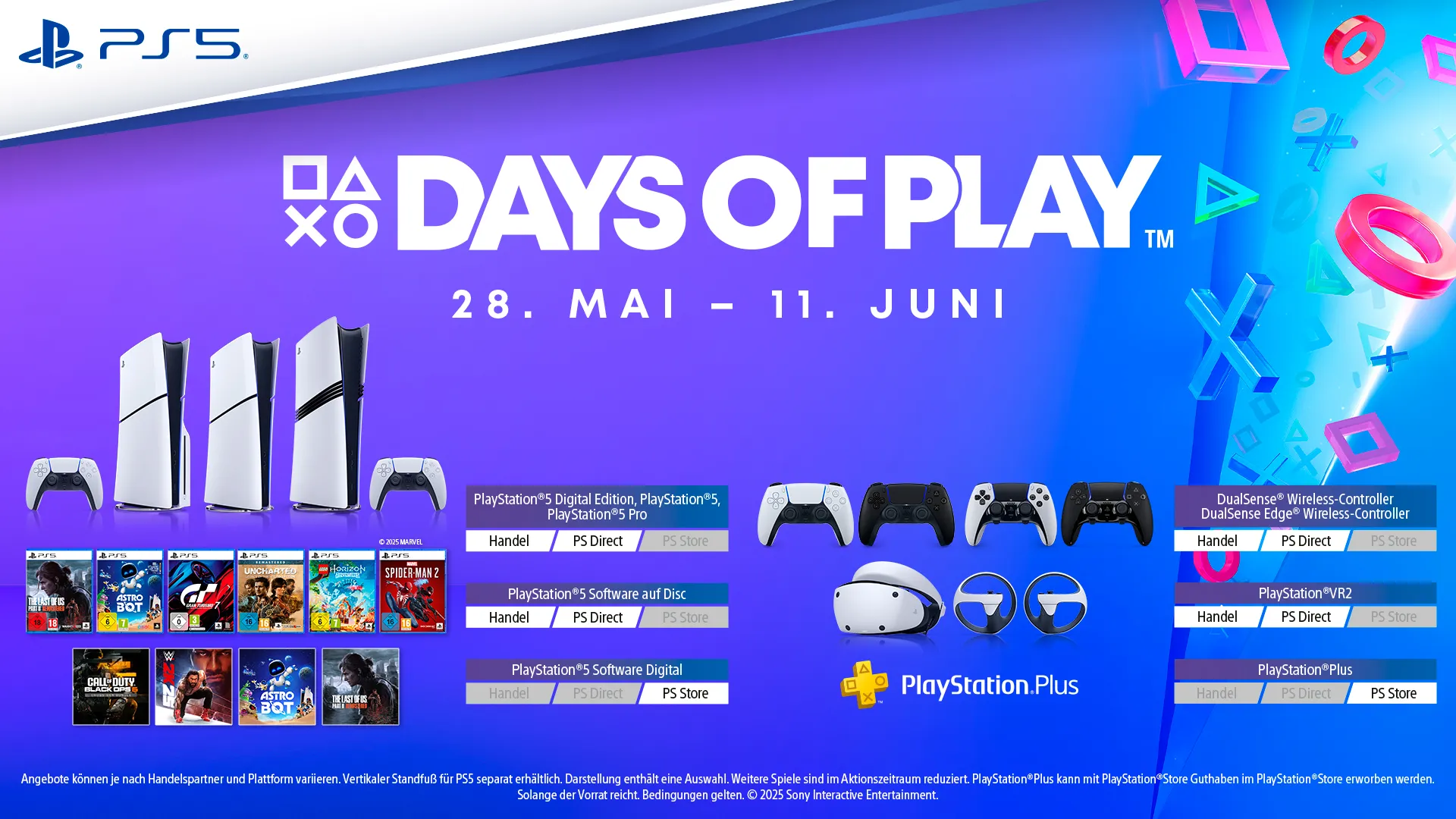 Sony - Days of Play mit Rabatten