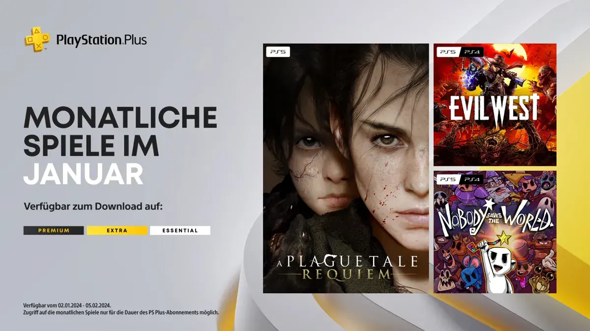 PlayStation Plus - Neuzugänge im Januar 2024