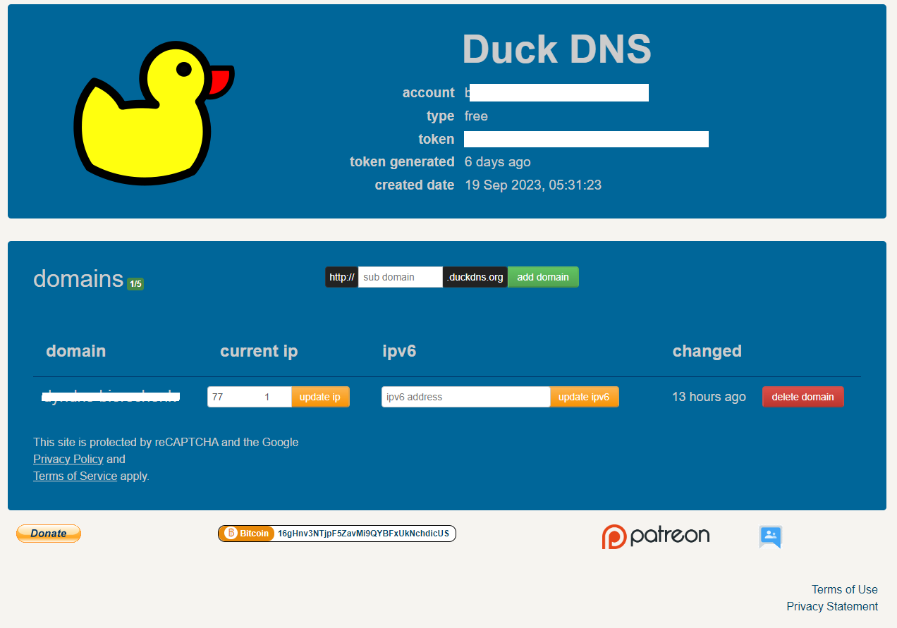 DuckDNS Account Creation