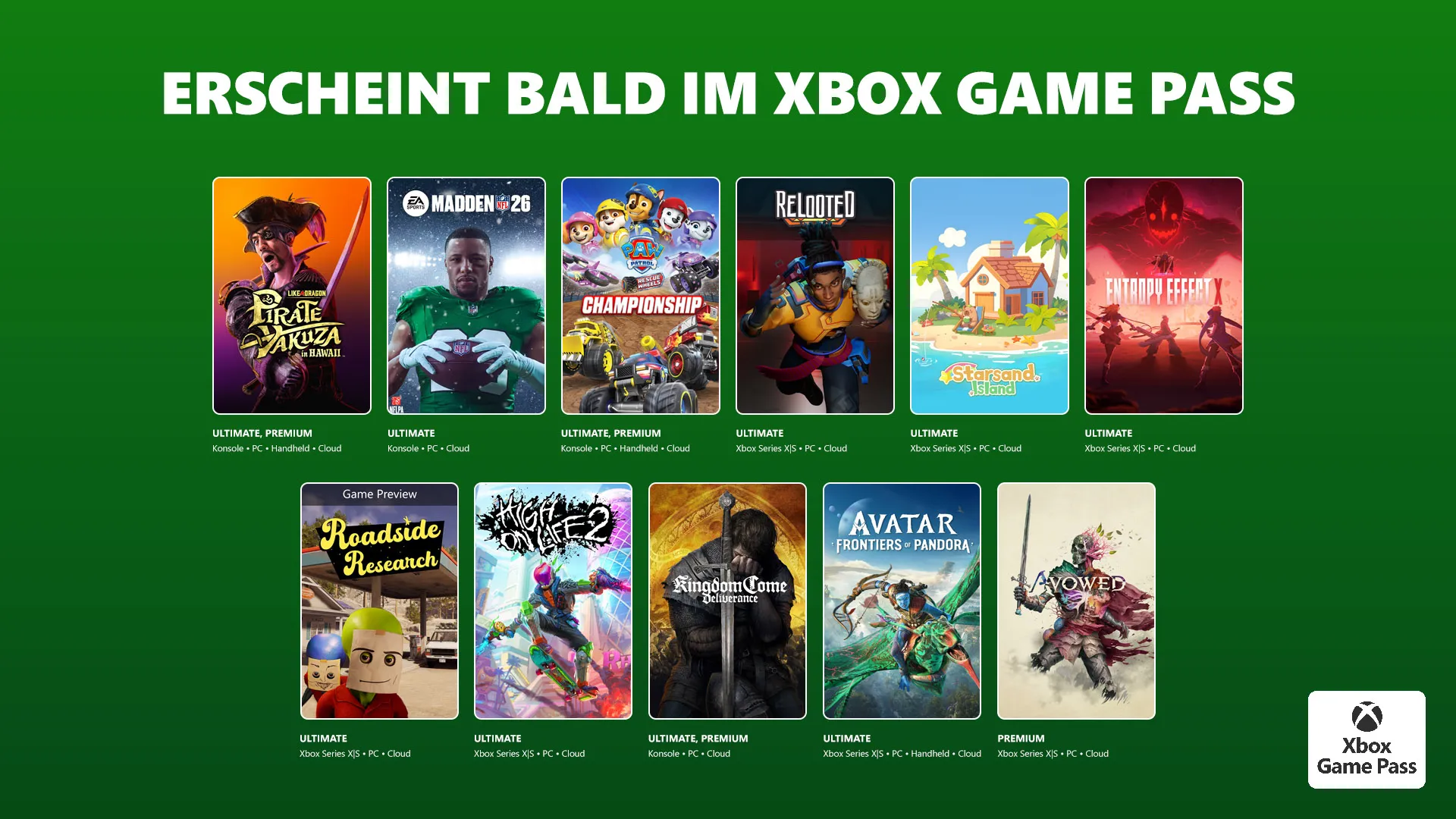 Xbox Game Pass – Februar-Update